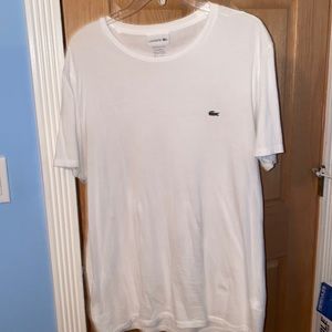 LACOSTE ALL WHITE T SHIRT W/ GATOR